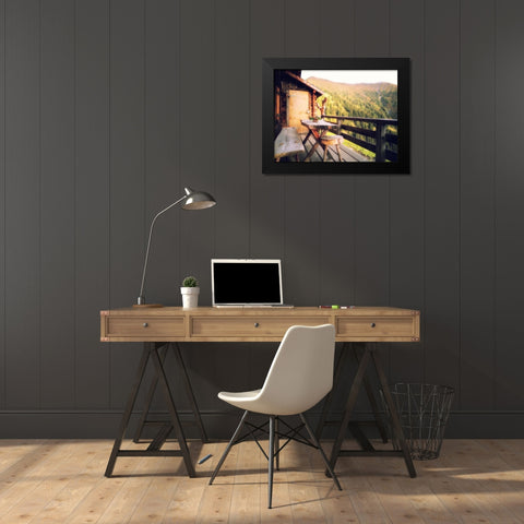 Mountain View 36 Black Modern Wood Framed Art Print by Lee, Rachel