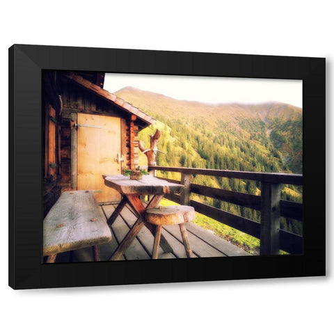 Mountain View 36 Black Modern Wood Framed Art Print with Double Matting by Lee, Rachel