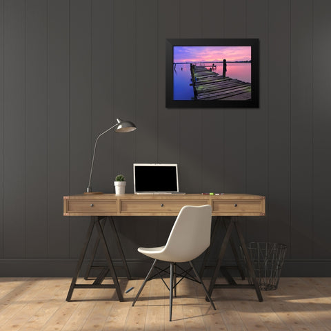 Pier 11 Black Modern Wood Framed Art Print by Lee, Rachel