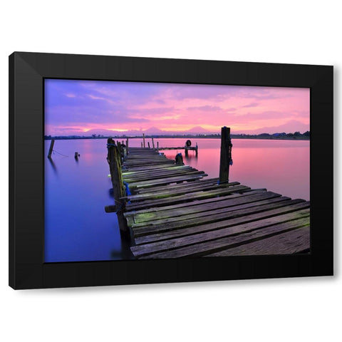 Pier 11 Black Modern Wood Framed Art Print by Lee, Rachel