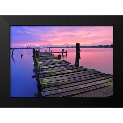 Pier 11 Black Modern Wood Framed Art Print by Lee, Rachel