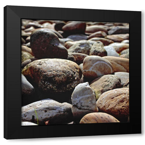 Rocks 2 Black Modern Wood Framed Art Print with Double Matting by Lee, Rachel