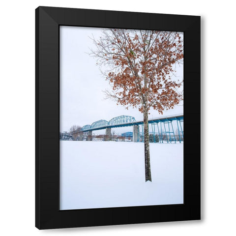 Scenic City 63 Black Modern Wood Framed Art Print with Double Matting by Lee, Rachel