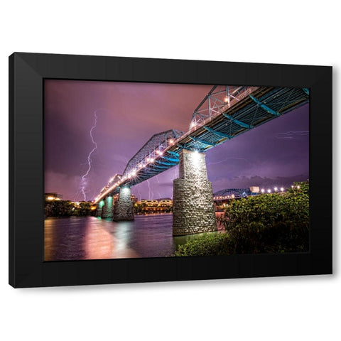 Scenic City 85 Black Modern Wood Framed Art Print with Double Matting by Lee, Rachel