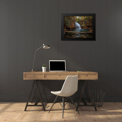 Stinging Fork Falls 1 Black Modern Wood Framed Art Print by Lee, Rachel
