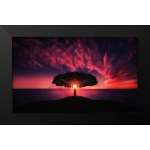 Trees 28 Black Modern Wood Framed Art Print by Lee, Rachel