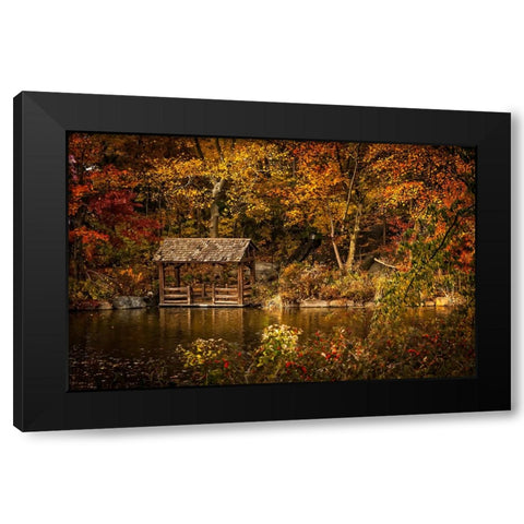 Trees And Water 2 Black Modern Wood Framed Art Print with Double Matting by Lee, Rachel