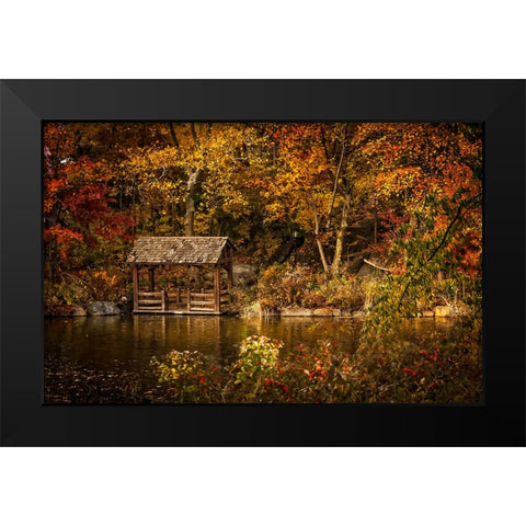 Trees And Water 2 Black Modern Wood Framed Art Print by Lee, Rachel