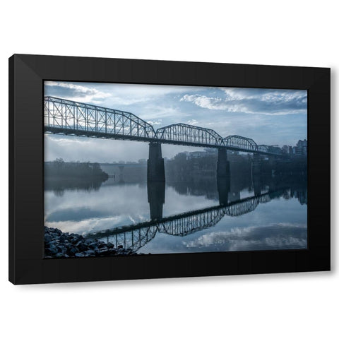 Walnut Early Light Black Modern Wood Framed Art Print with Double Matting by Lee, Rachel