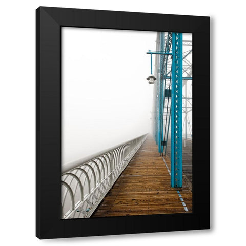 Walnut in Fog Left Black Modern Wood Framed Art Print with Double Matting by Lee, Rachel