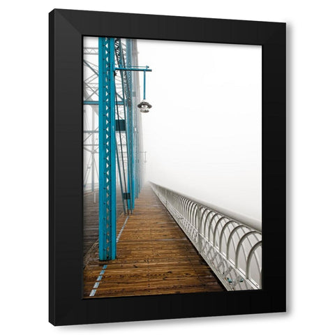 Walnut in Fog Right Black Modern Wood Framed Art Print with Double Matting by Lee, Rachel