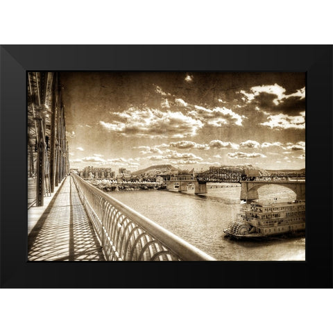 Walnut To Lookout Textured Black Modern Wood Framed Art Print by Lee, Rachel