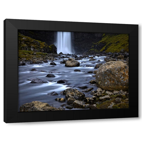 Waterfall 54 Black Modern Wood Framed Art Print with Double Matting by Lee, Rachel