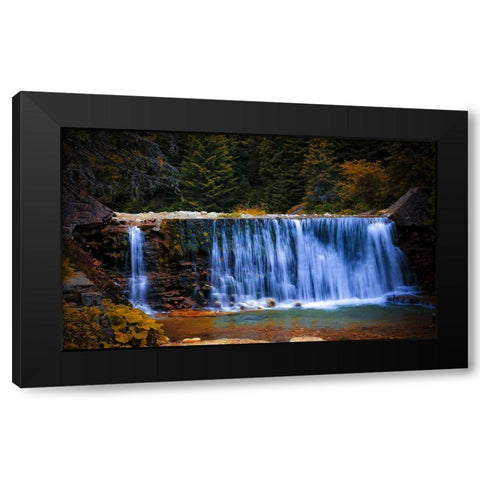 Waterfall 55 Black Modern Wood Framed Art Print with Double Matting by Lee, Rachel