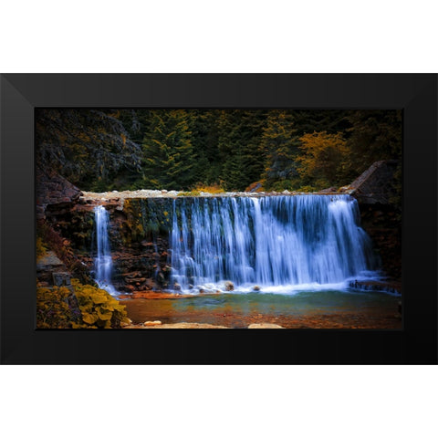 Waterfall 55 Black Modern Wood Framed Art Print by Lee, Rachel