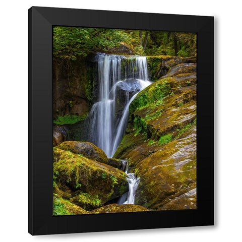 Waterfall 57 Black Modern Wood Framed Art Print with Double Matting by Lee, Rachel