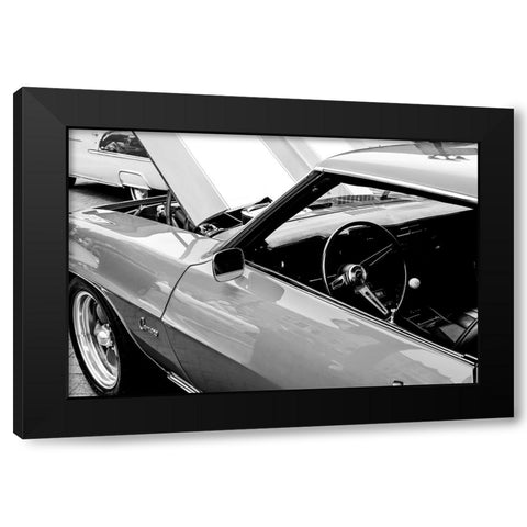 Camaro BW Black Modern Wood Framed Art Print with Double Matting by Malone, Will