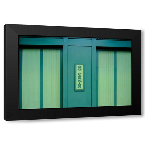 No Parking  Black Modern Wood Framed Art Print by Malone, Will