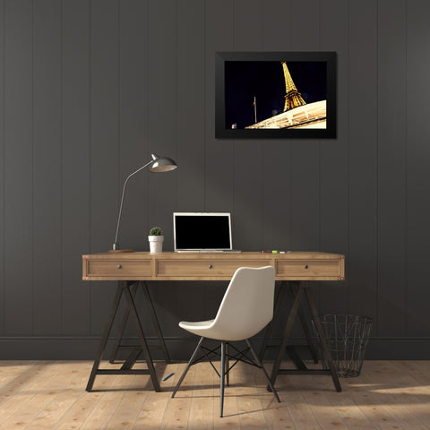 Eiffel Tower Black Modern Wood Framed Art Print by Malone, Will