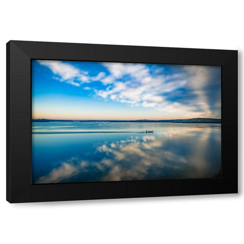 Boat Blur Black Modern Wood Framed Art Print by Malone, Will