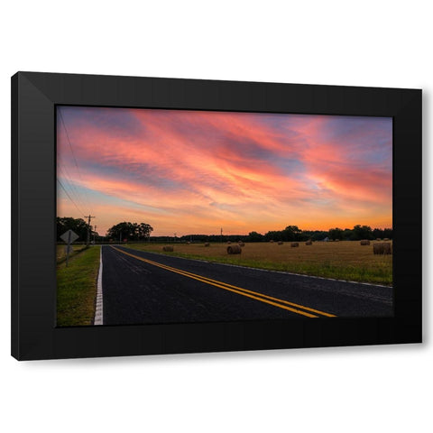 Sunrise Road Black Modern Wood Framed Art Print with Double Matting by Malone, Will