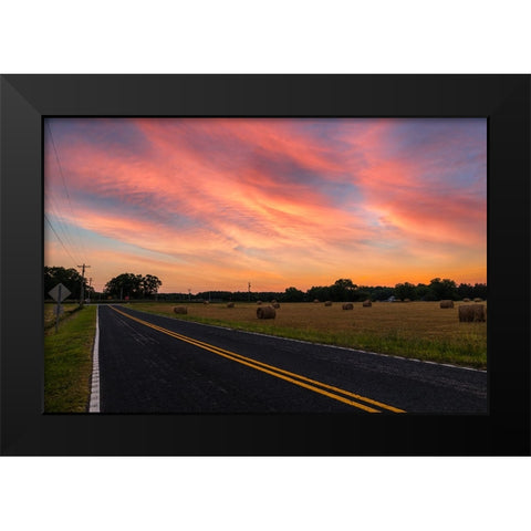 Sunrise Road Black Modern Wood Framed Art Print by Malone, Will
