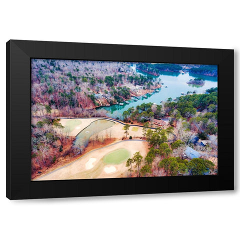 Golf Lake Black Modern Wood Framed Art Print with Double Matting by Malone, Will