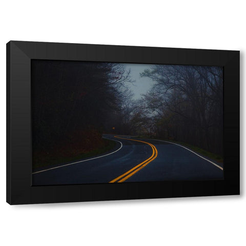 Winding Road Black Modern Wood Framed Art Print with Double Matting by Malone, Will