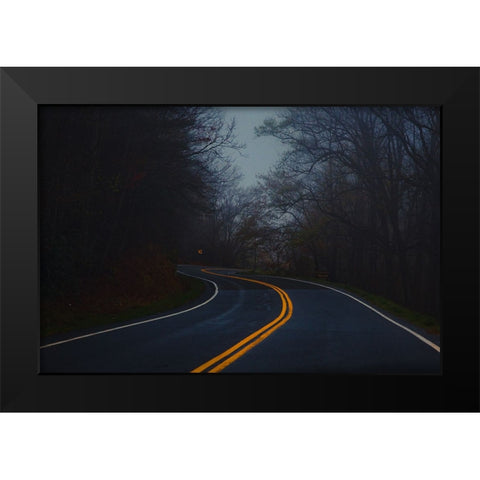 Winding Road Black Modern Wood Framed Art Print by Malone, Will