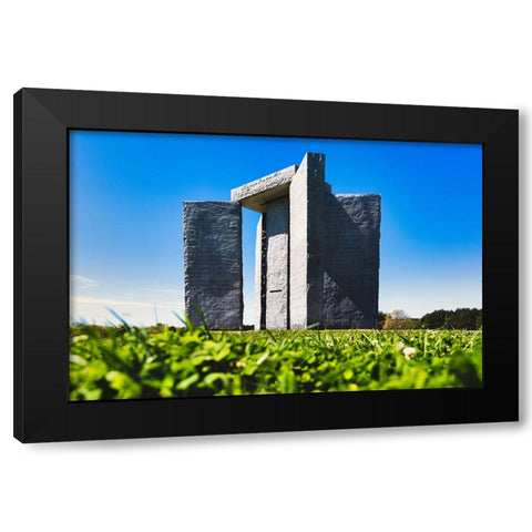 Guidestones 6 Black Modern Wood Framed Art Print with Double Matting by Malone, Will