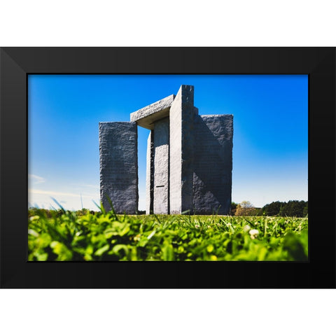 Guidestones 6 Black Modern Wood Framed Art Print by Malone, Will
