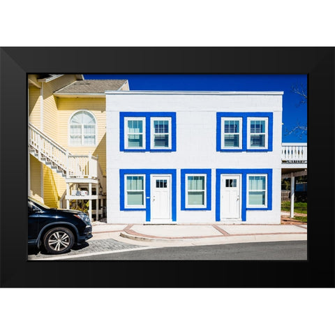 The Blue Beach House 2 Black Modern Wood Framed Art Print by Malone, Will