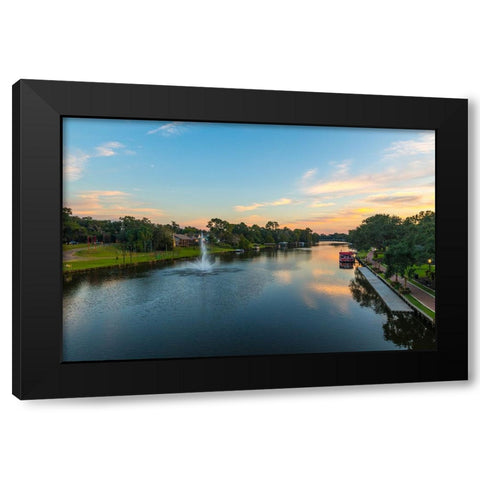 Cane River Sunset Black Modern Wood Framed Art Print with Double Matting by Malone, Will