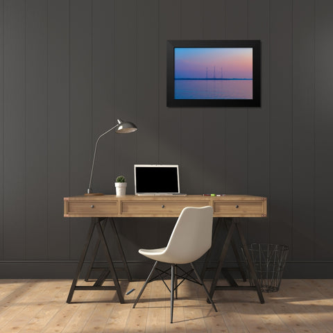 Antennae Black Modern Wood Framed Art Print by Malone, Will