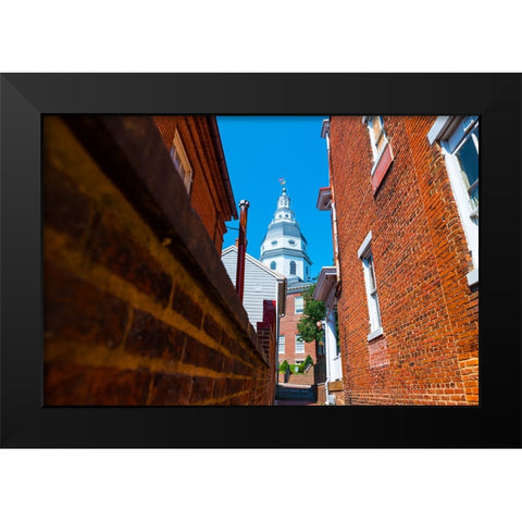 Capital Alley Black Modern Wood Framed Art Print by Malone, Will
