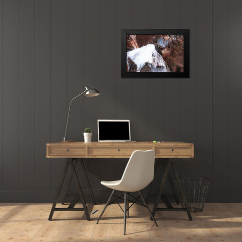 Down Waterfall Black Modern Wood Framed Art Print by Malone, Will