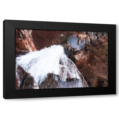 Down Waterfall Black Modern Wood Framed Art Print by Malone, Will