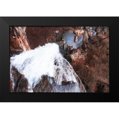 Down Waterfall Black Modern Wood Framed Art Print by Malone, Will