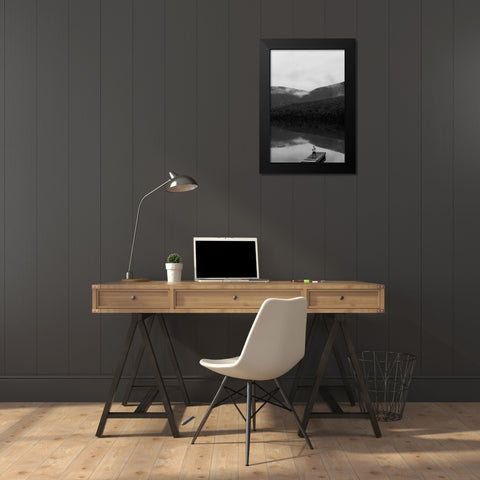 Fishing Black Modern Wood Framed Art Print by Malone, Will