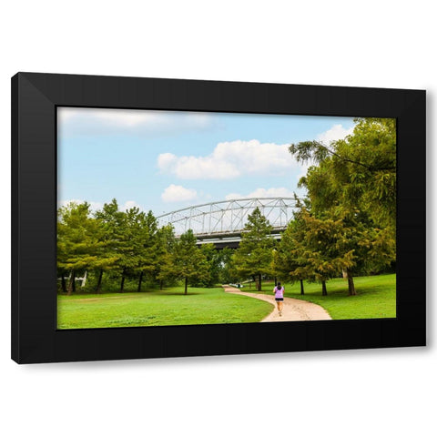 Bastrop Bridge Black Modern Wood Framed Art Print with Double Matting by Malone, Will
