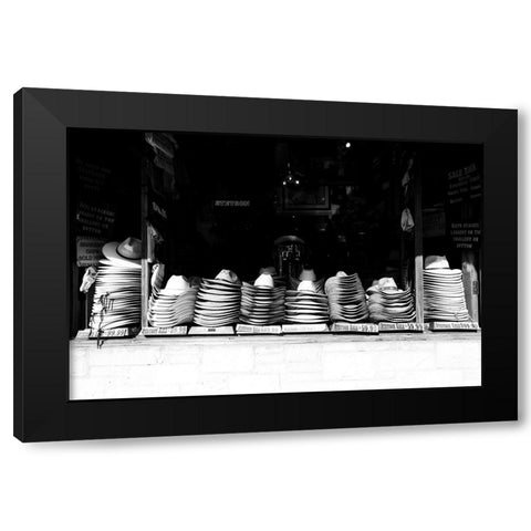 Hat Shop Black Modern Wood Framed Art Print with Double Matting by Malone, Will