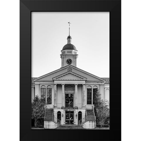 Aiken Courthouse Monochrome Black Modern Wood Framed Art Print by Malone, Will
