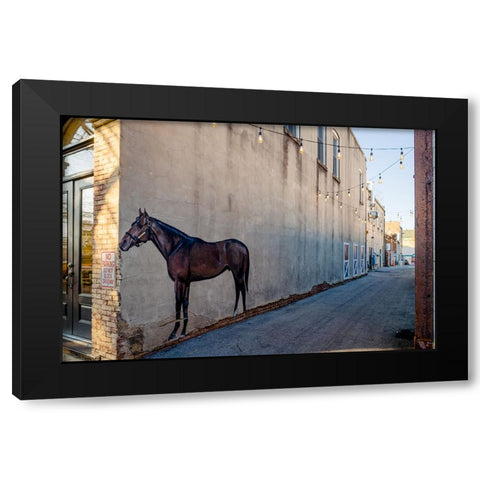 Horse Alley Black Modern Wood Framed Art Print by Malone, Will