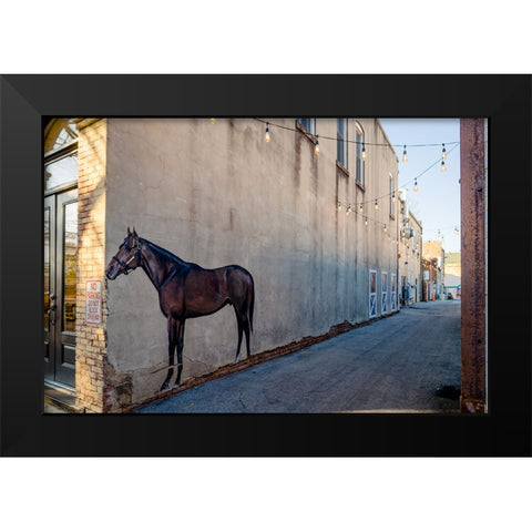 Horse Alley Black Modern Wood Framed Art Print by Malone, Will