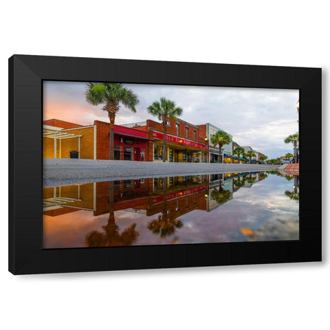 Downtown Beaufort Morning 2 Black Modern Wood Framed Art Print with Double Matting by Malone, Will