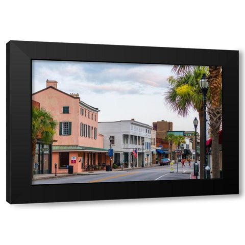 Downtown Beaufort Morning 3 Black Modern Wood Framed Art Print with Double Matting by Malone, Will