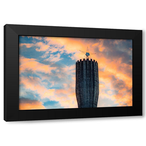 Standpipe Sunrise Black Modern Wood Framed Art Print with Double Matting by Malone, Will