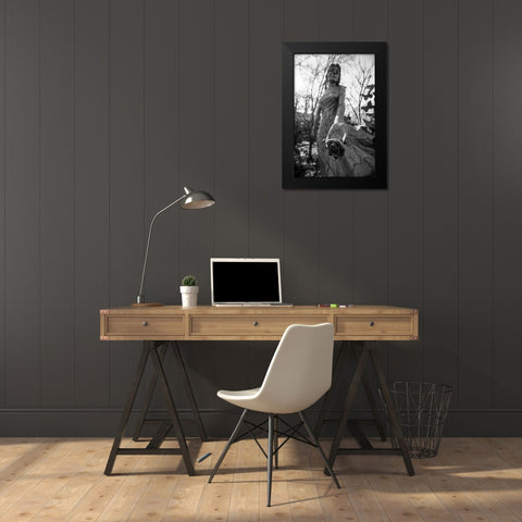 Take a Flower Black Modern Wood Framed Art Print by Malone, Will