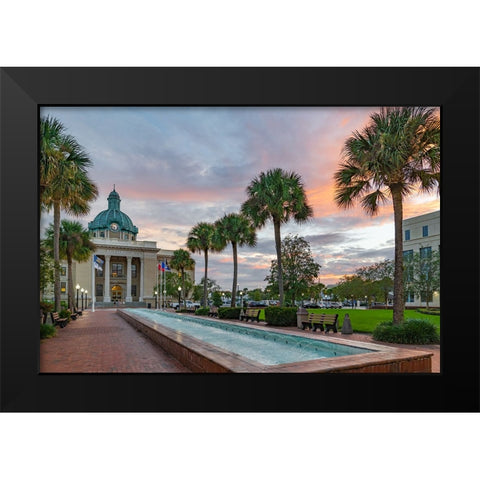 Courthouse Black Modern Wood Framed Art Print by Malone, Will