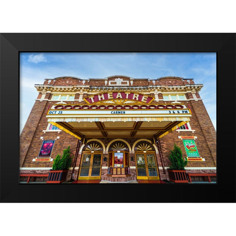Athens Theater Black Modern Wood Framed Art Print by Malone, Will